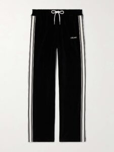 CELINE
STRAIGHT LEG STRIPED BLEND VELVET SWEATPANTS