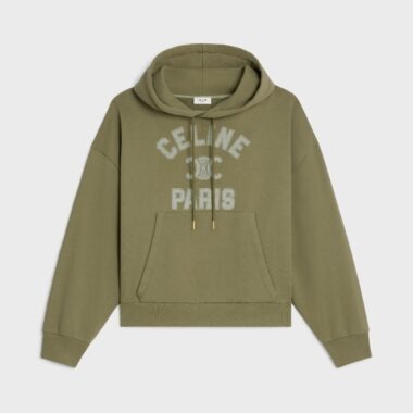 CELINE PARIS LOOSE HOODIE IN COTTON FLEECE