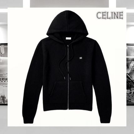 CELINE | PULLOVERS WOOL CASHMERE BLENDED FABRICS STREET STYLE  Immerse yourself in the luxurious warmth of CELINE Pullovers crafted from a blend of Wool and Cashmere.