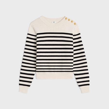 CREW NECK MARINIÈRE SWEATER IN CASHMERE