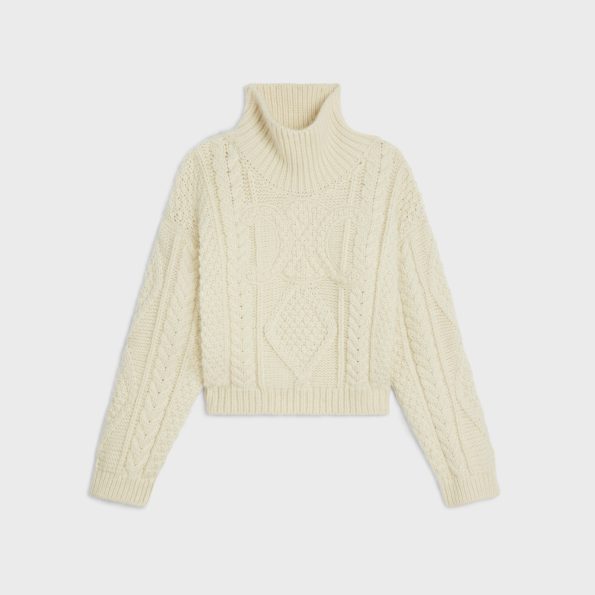 HIGH NECK SWEATER IN ARAN ALPACA WOOL