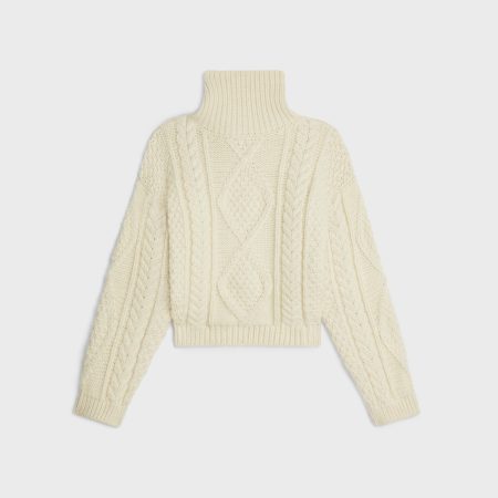 HIGH NECK SWEATER IN ARAN ALPACA WOOL