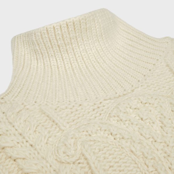 HIGH NECK SWEATER IN ARAN ALPACA WOOL