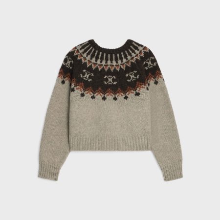 CREW NECK SWEATER IN TRIOMPHE FAIR ISLE WOOL