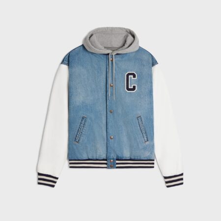 LOOSE CELINE TEDDY JACKET IN PISMO WASH DENIM