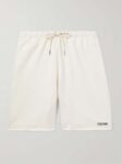 CELINE HOMME STRAIGHT-LEG LOGO-EMBROIDERED COTTON-JERSEY DRAWSTRING SHORTS