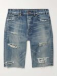 CELINE HOMME Kurt Straight-Leg Distressed Shorts