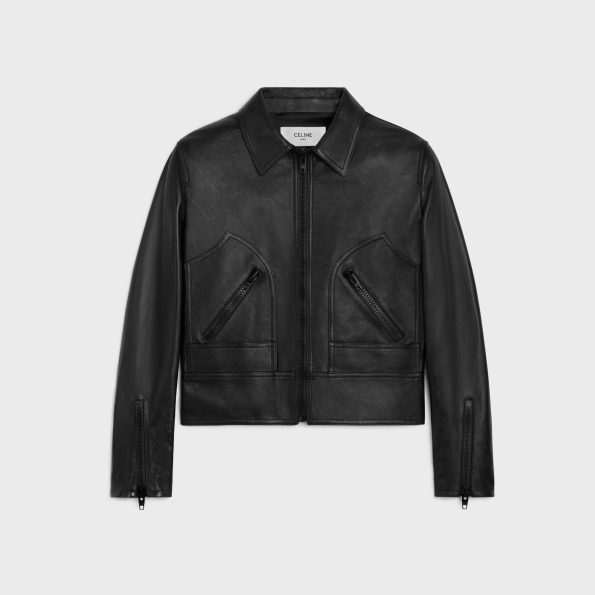 CELINE WILTERN BLOUSON JACKET SOFT LAMBSKIN