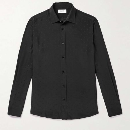 CELINE SILK SATIN JACQUARD SHIRT