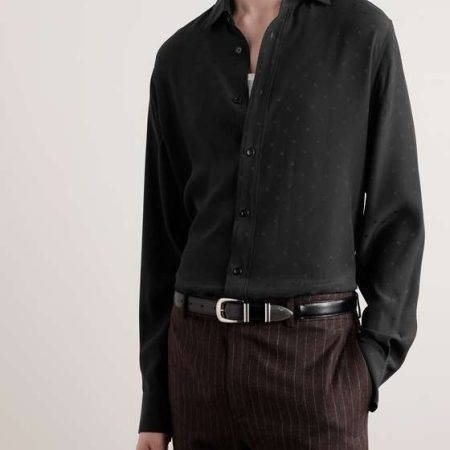 CELINE SILK SATIN JACQUARD SHIRT