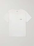 CELINE LOGO EMBROIDERED COTTON T SHIRT