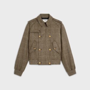  BOMBER CELINE JACKET IN PRINCE OF WALES FLANNEL