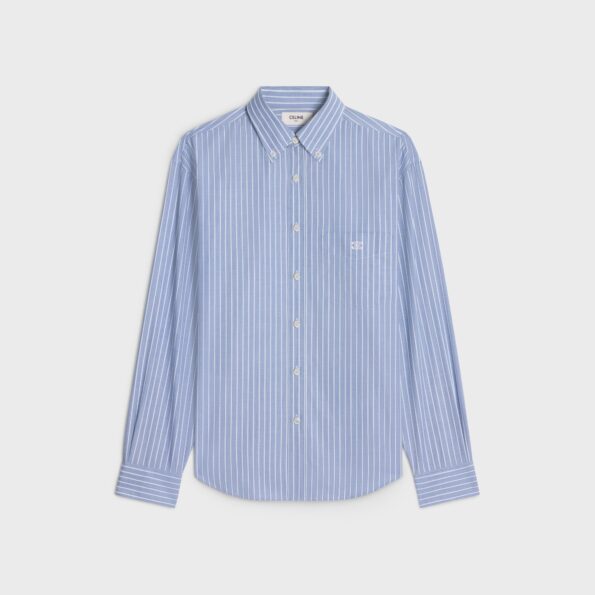 CAMBRIDGE SHIRT IN STRIPED CHAMBRAY COTTON.07DG_1_SS24_P1_W