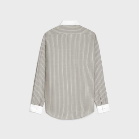 LOOSE CARNABY CELINE SHIRT IN STRIPED SILK