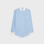 ROMY SHIRT WITH CLAUDINE COLLAR IN CATAMARAN STRIPED SILK