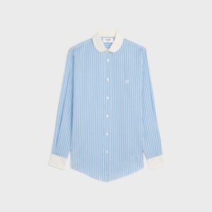 ROMY SHIRT WITH CLAUDINE COLLAR IN CATAMARAN STRIPED SILK