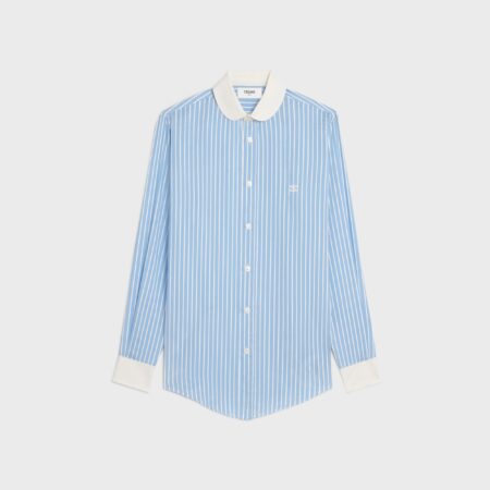 ROMY SHIRT WITH CLAUDINE COLLAR IN CATAMARAN STRIPED SILK