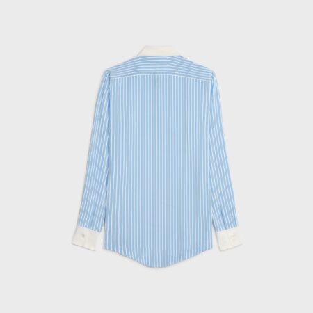 ROMY SHIRT WITH CLAUDINE COLLAR IN CATAMARAN STRIPED SILK