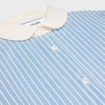 ROMY SHIRT WITH CLAUDINE COLLAR IN CATAMARAN STRIPED SILK