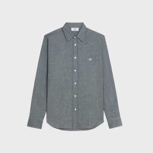 LOOSE CELINE SHIRT IN LIGHT CHAMBRAY COTTON