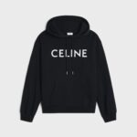 LOOSE HOODIE WITH CELINE PRINT IN COTTON FLEECE