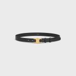 MEDIUM TRIOMPHE BELT IN TAURILLON LEATHER BLACK