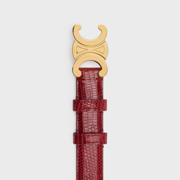 MEDIUM TRIOMPHE CELINE BELT IN LIZARD RUBY