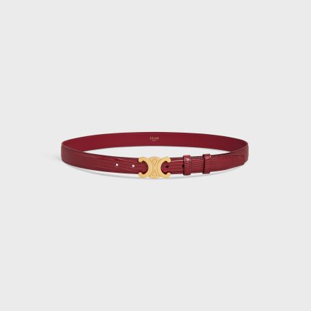 MEDIUM TRIOMPHE CELINE BELT IN LIZARD RUBY