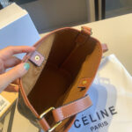 CELINE BEIGE MEDIUM BUCKET BAG IN TRIOMPHE