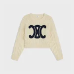 TRIOMPHE CREW NECK SWEATER IN ARAN WOOL