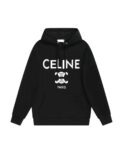 CELINE HOODIE IN TRIOMPHE LOGO COTTON FLEECE