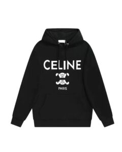 CELINE HOODIE IN TRIOMPHE LOGO COTTON FLEECE