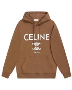 CELINE HOODIE IN TRIOMPHE LOGO COTTON FLEECE