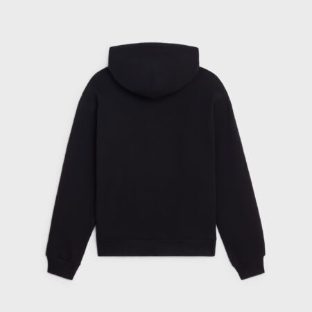 TROUBADOUR LOOSE BLACK HOODIE IN COTTON FLEECE