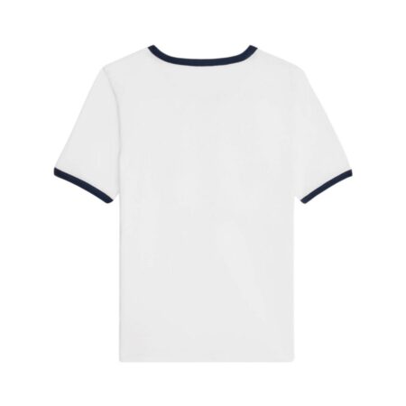 Celine Heart Triomphe T-Shirt In Cotton Jersey Off White-Navy-Red