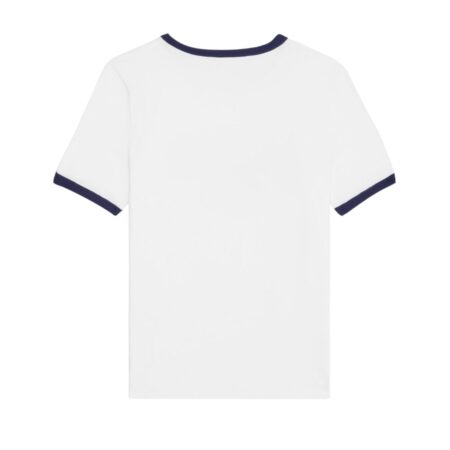 Celine Paris 70's T-Shirt In Cotton Jersey Off White-Navy